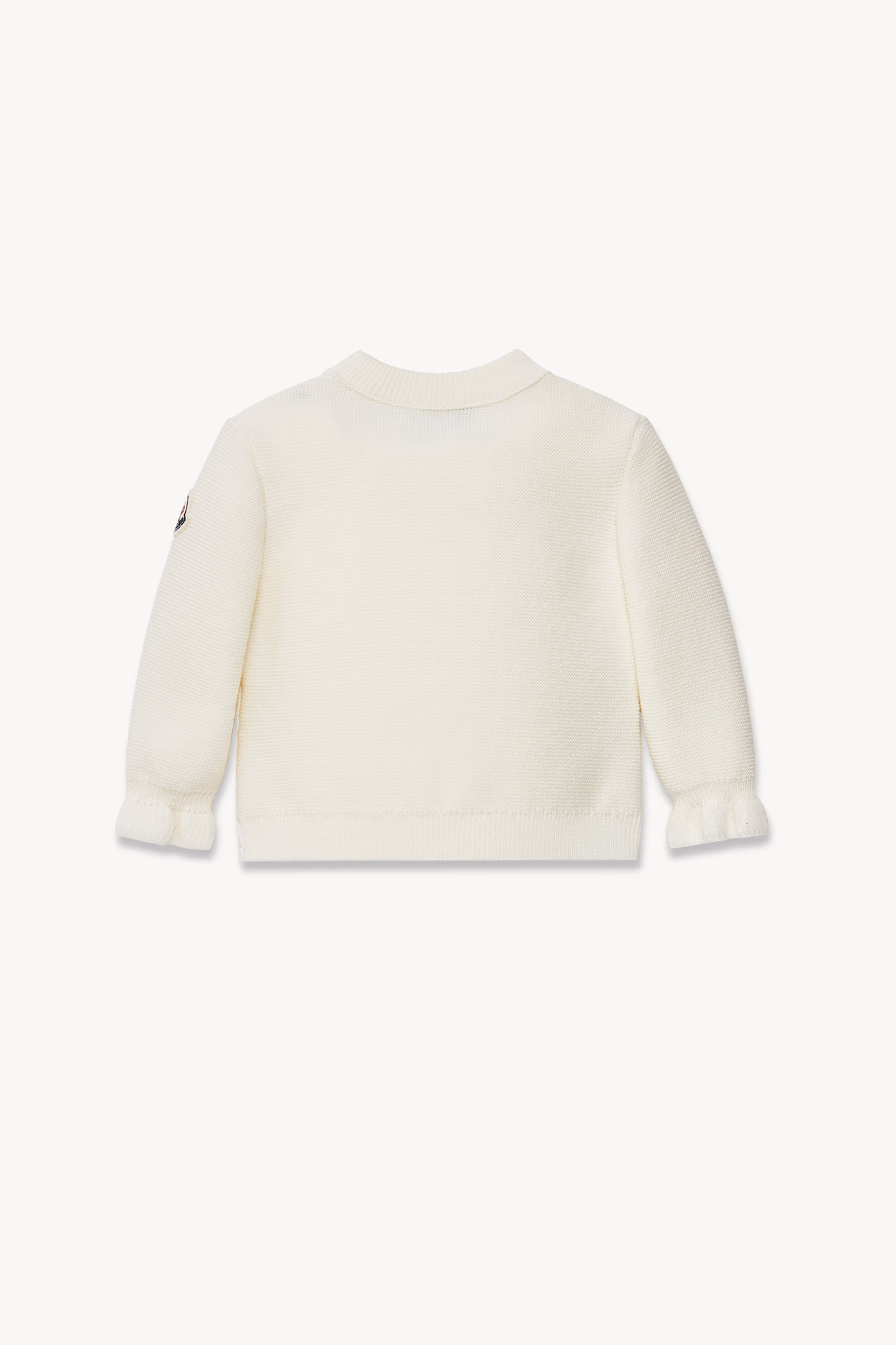 Padded Wool Zip-Up Cardigan Girl White Moncler 3